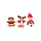 Velin karácsonyi plüss kulcstartó, hóember