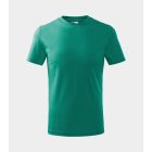 Basic póló gyerek smaragdzöld 134 cm/8 éves