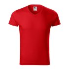 Slim Fit V-neck póló férfi piros S