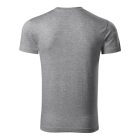 Slim Fit V-neck póló férfi sötétszürke melírozott S