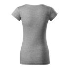 Fit V-neck póló női sötétszürke melírozott L