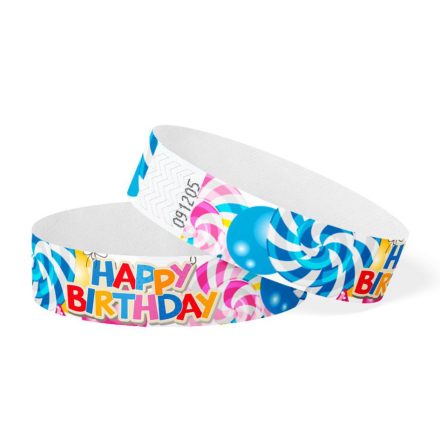 Happy Birthday karszalag - kék cukorkás